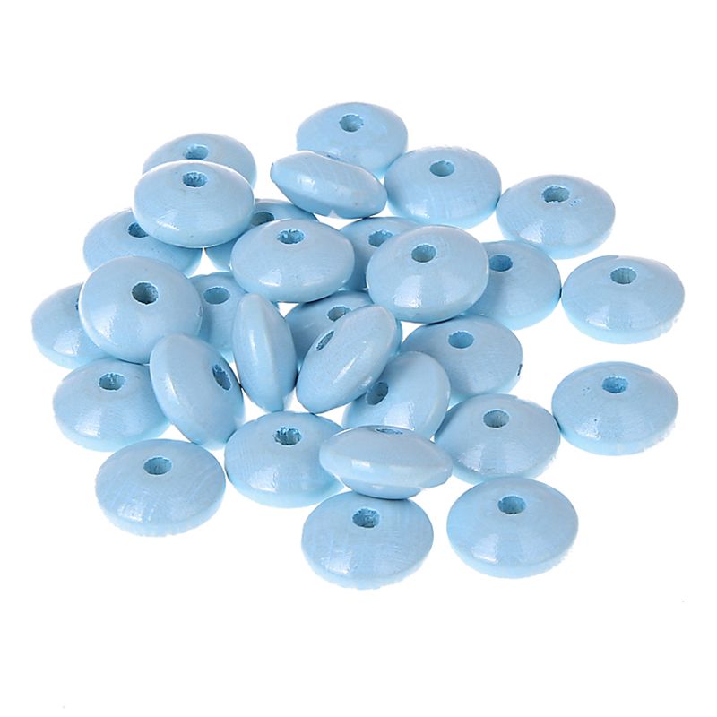 Holzlinsen 14mm • 50 Stück 'babyblau' 50 auf Lager